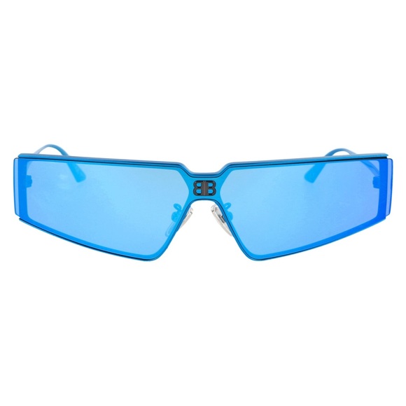 NEW BALENCIAGA GEOMETRIC SUNGLASSES BALENCIAGA BB0192S 003 BLUE EYEWEAR - Picture 3 of 6